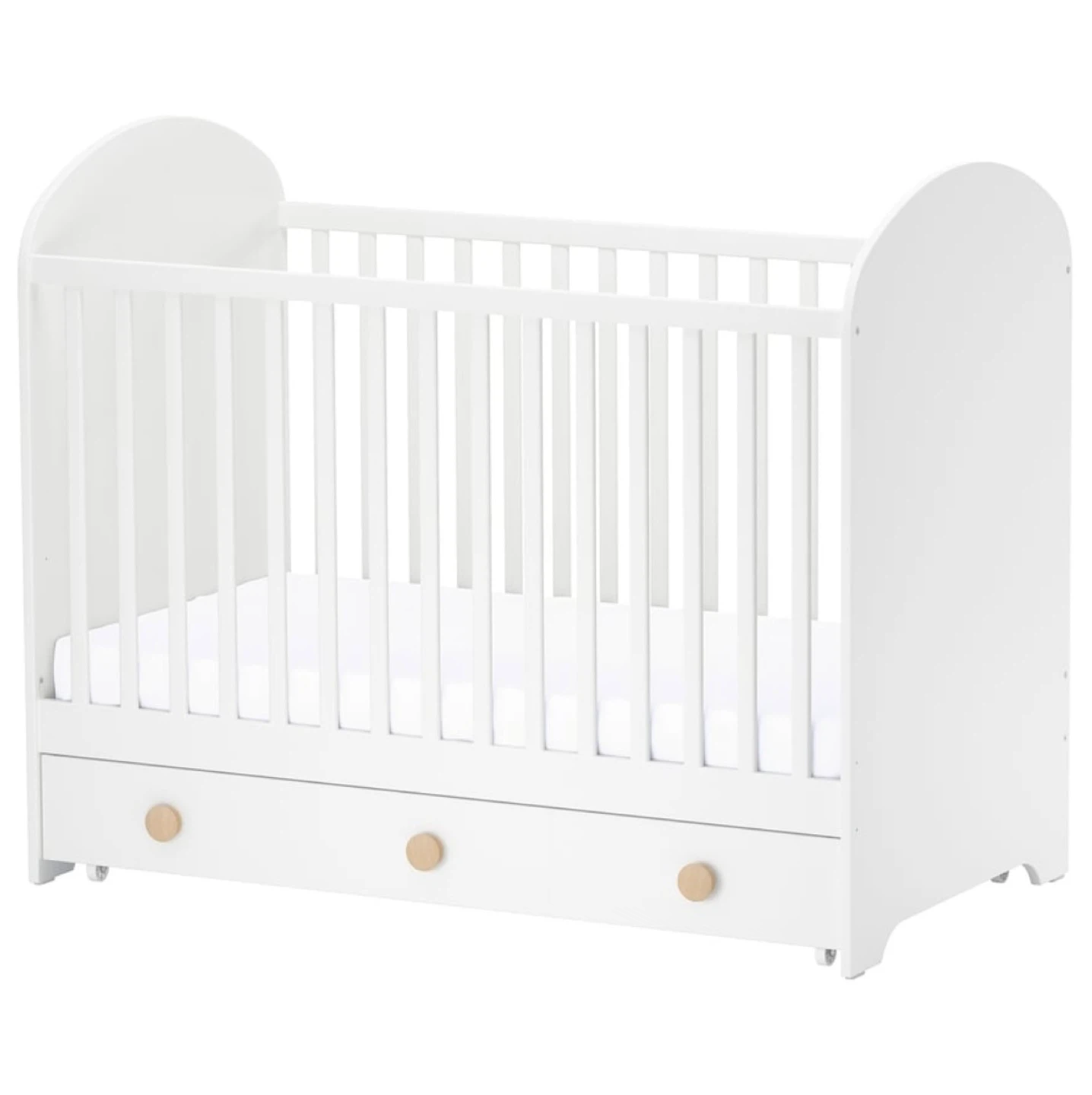 White Baby Crib with Drawer