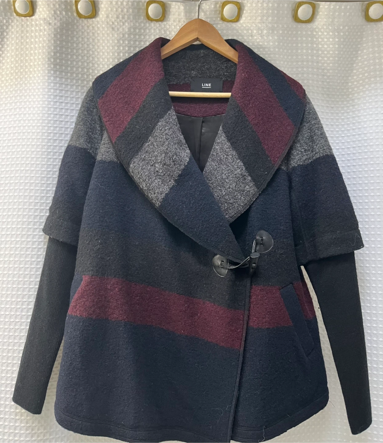 LINE Women's Striped Wool Coat