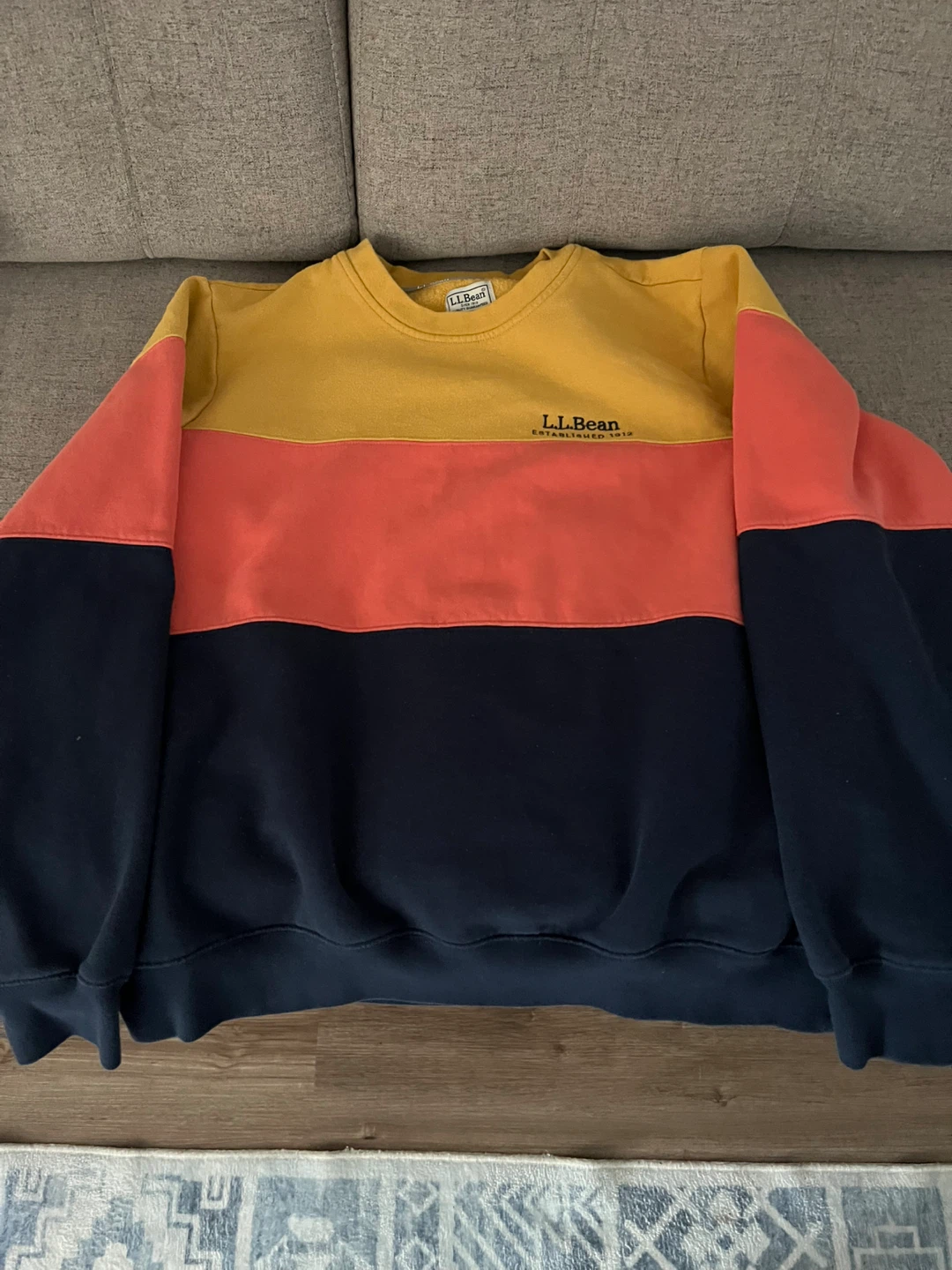 L.L.Bean Colour Block Sweatshirt - Size L