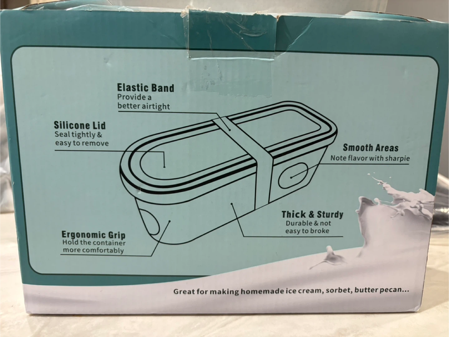 WatFOS  2 pack Ice Cream Containers - 1.6 Quart - photo 2