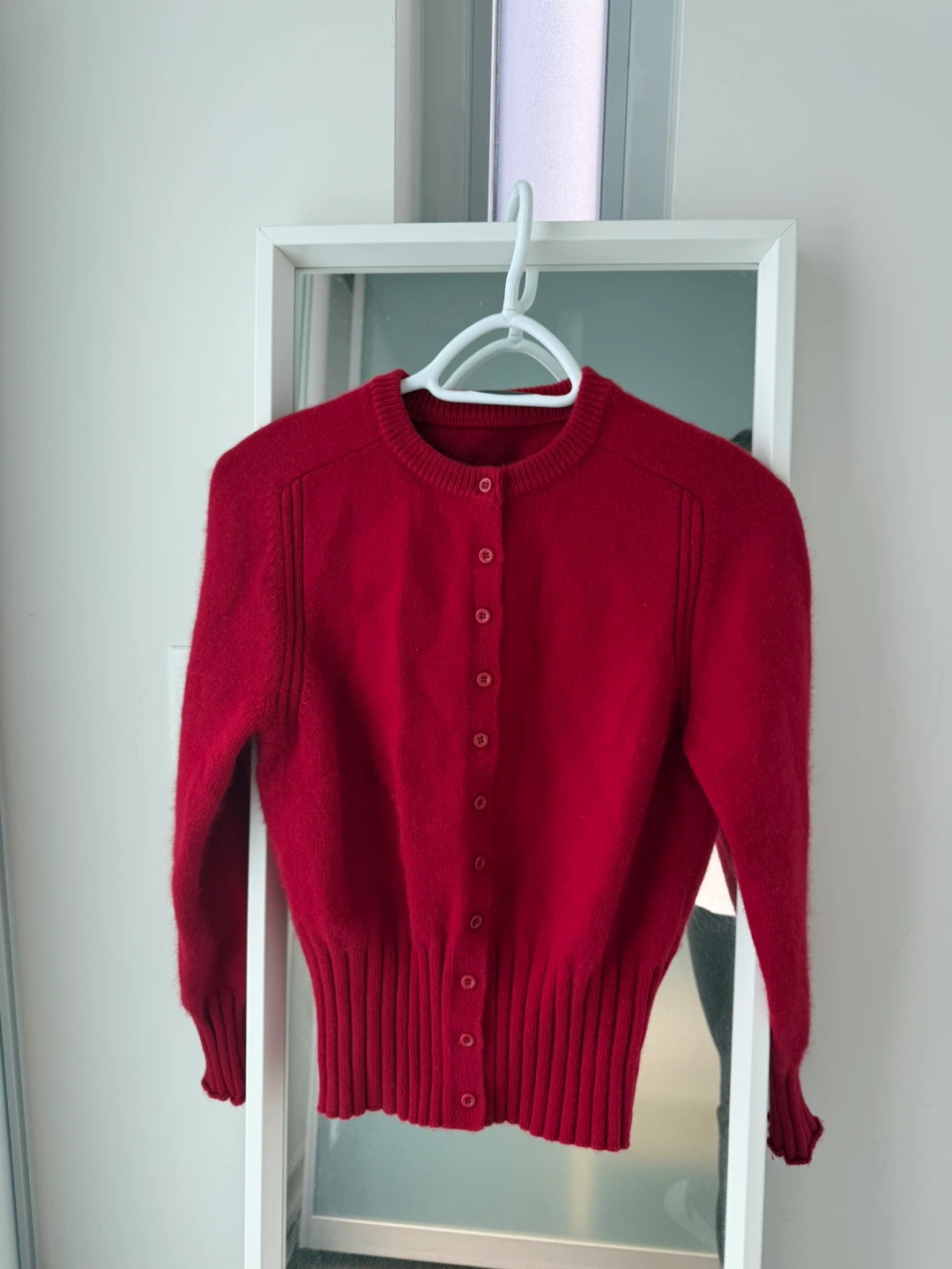 Red Button-Up Cardigan - photo 2