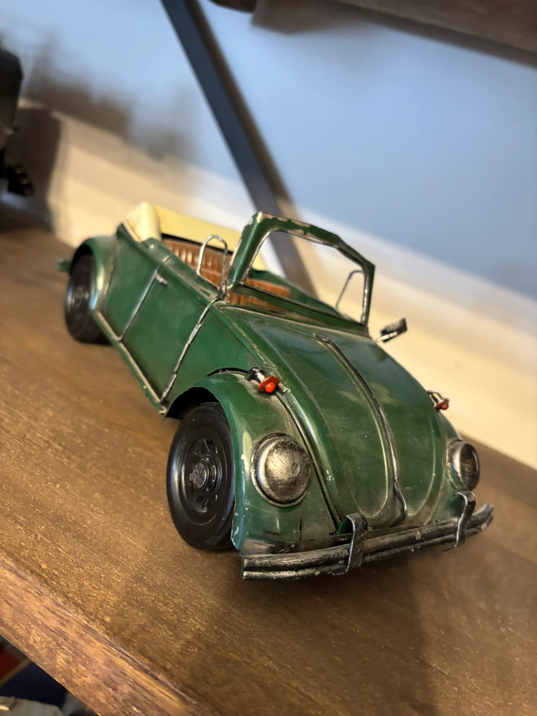 Green Metal Convertible Beetle Car Decor