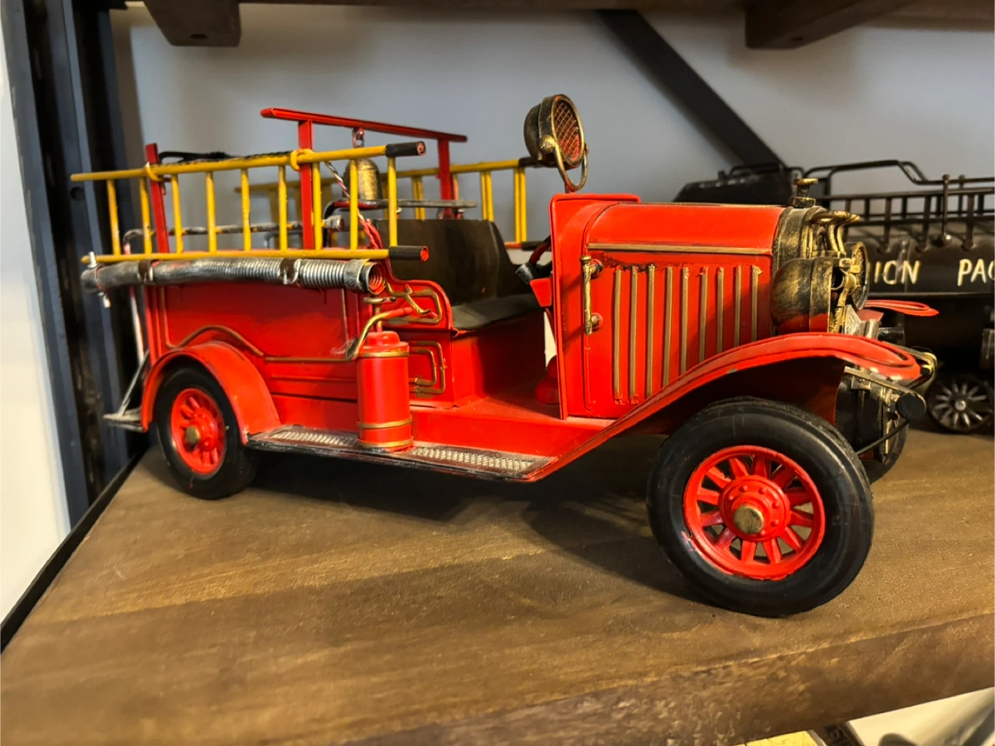 Vintage Metal Firetruck Decor