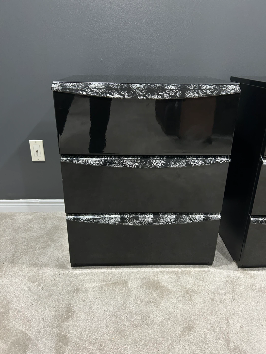 Black Dresser and Nightstands Set - photo 2
