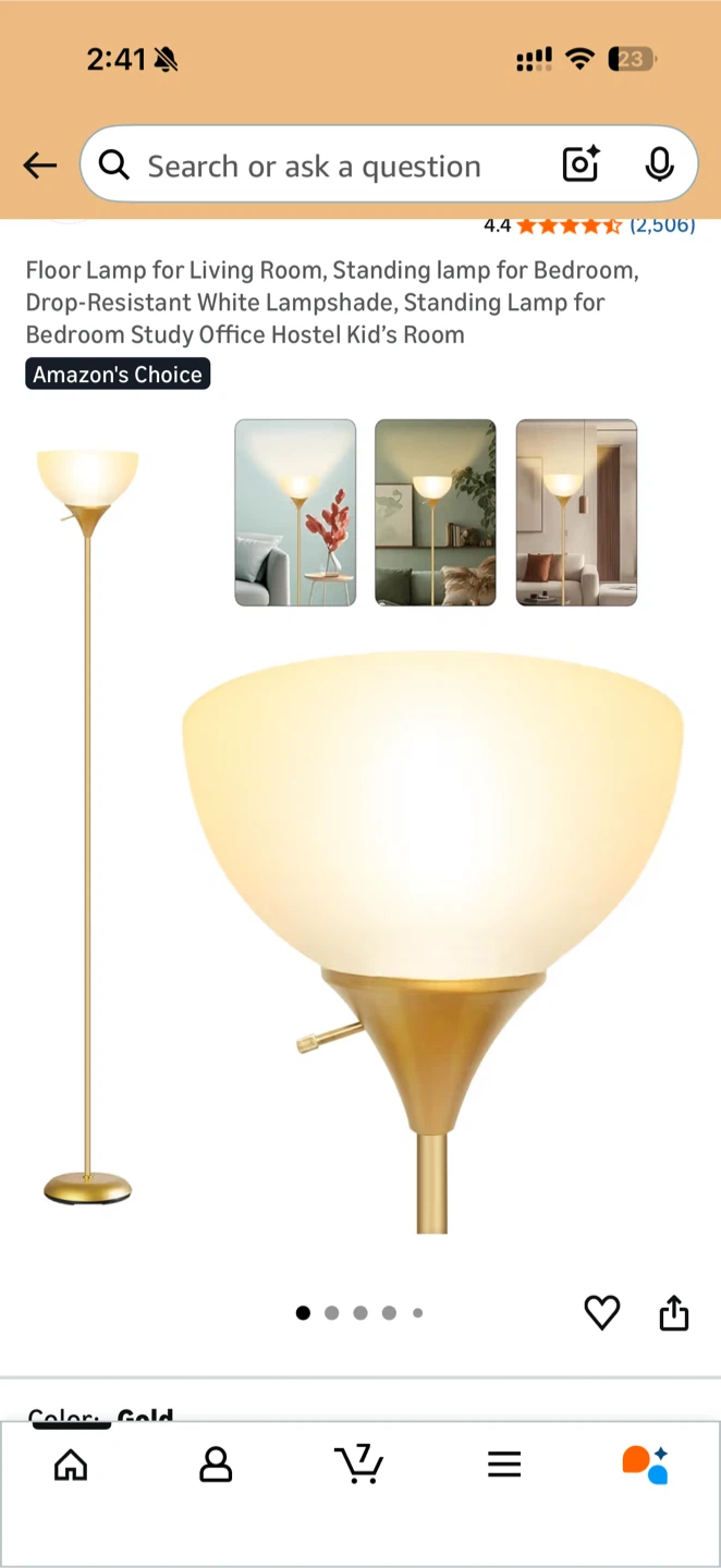 Gold standing lamp