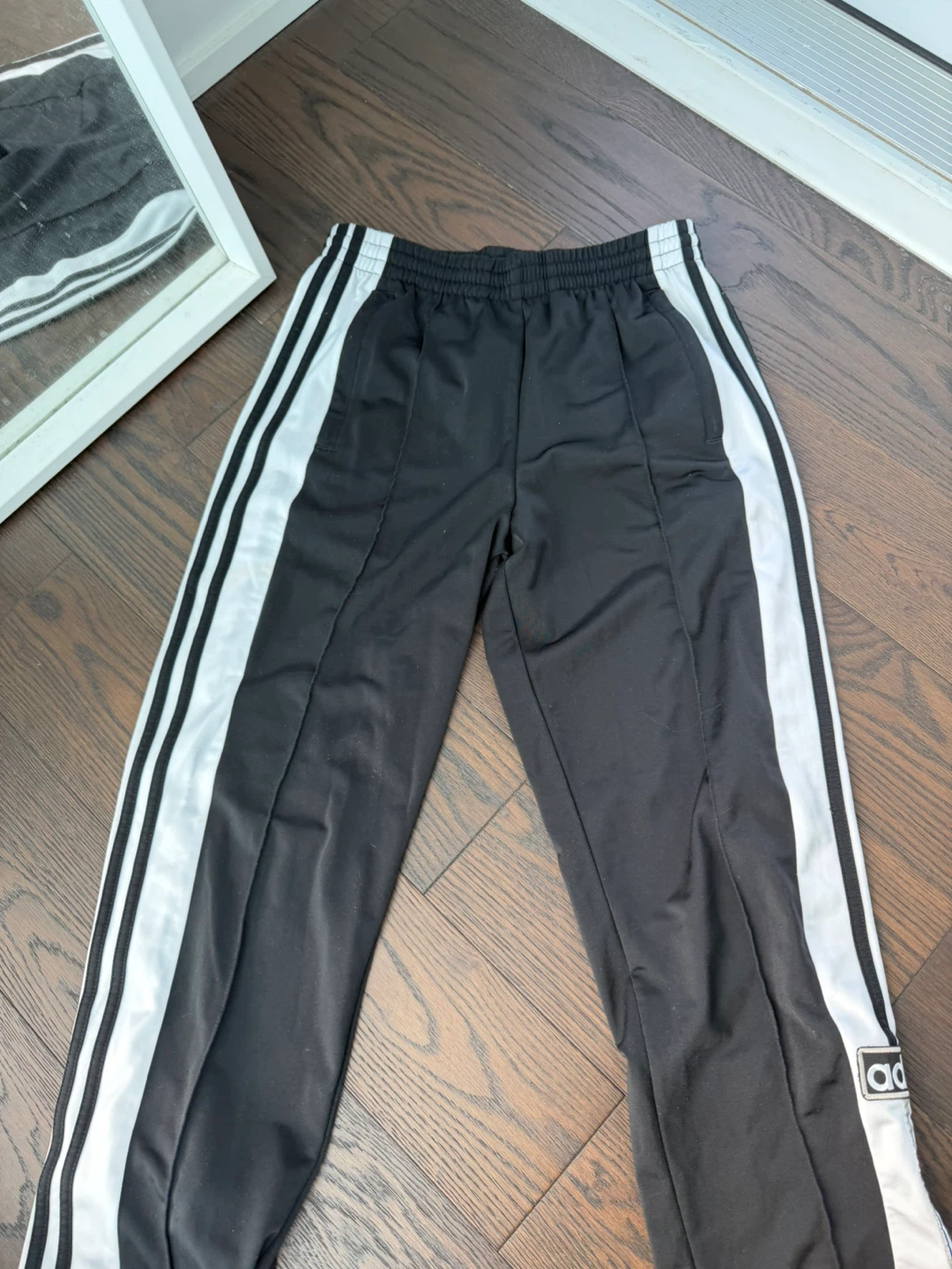 Adidas Adibreak Track Pants - Black with White Stripes - photo 2