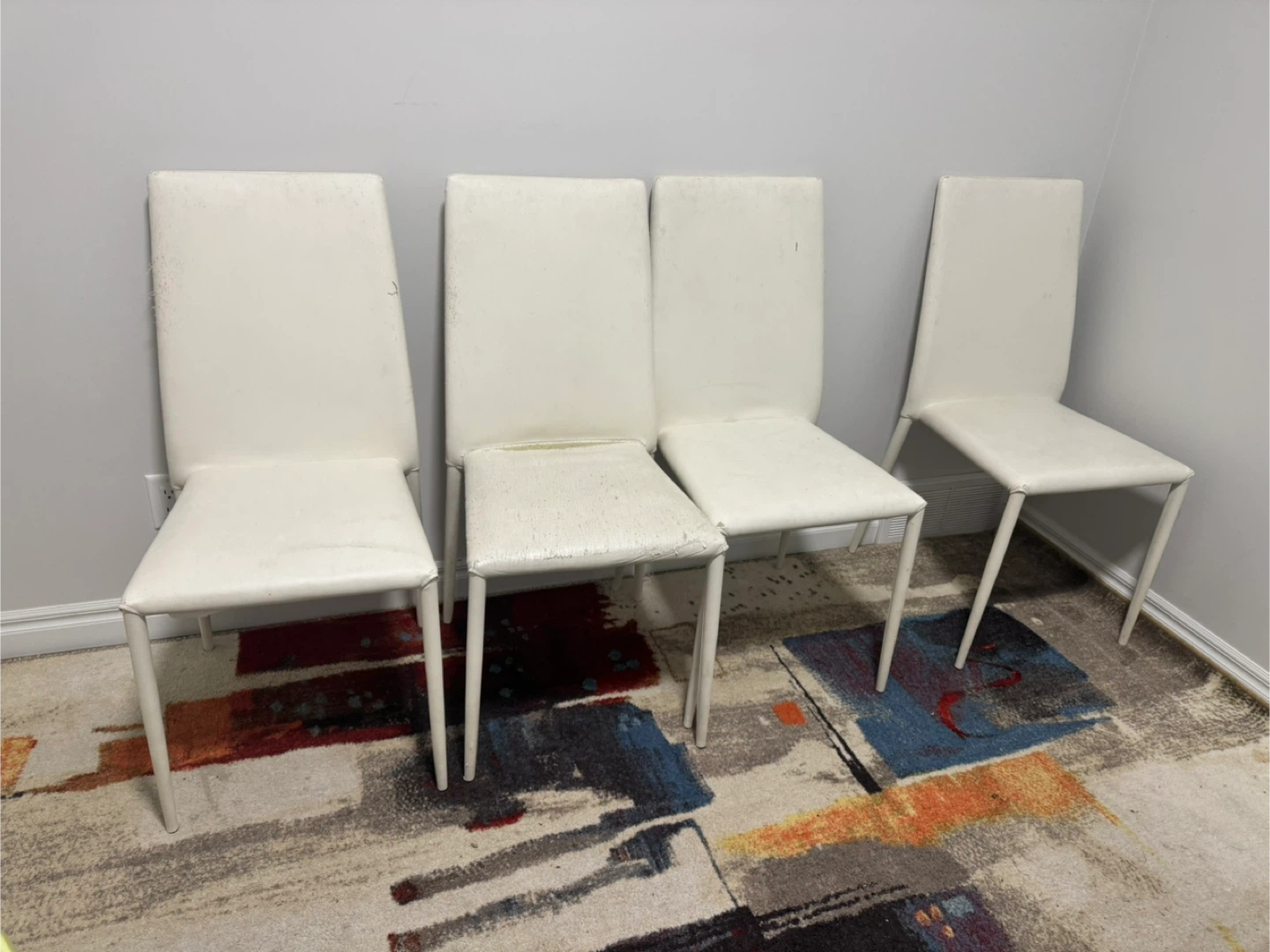 Set of 4 White Dining Chairs