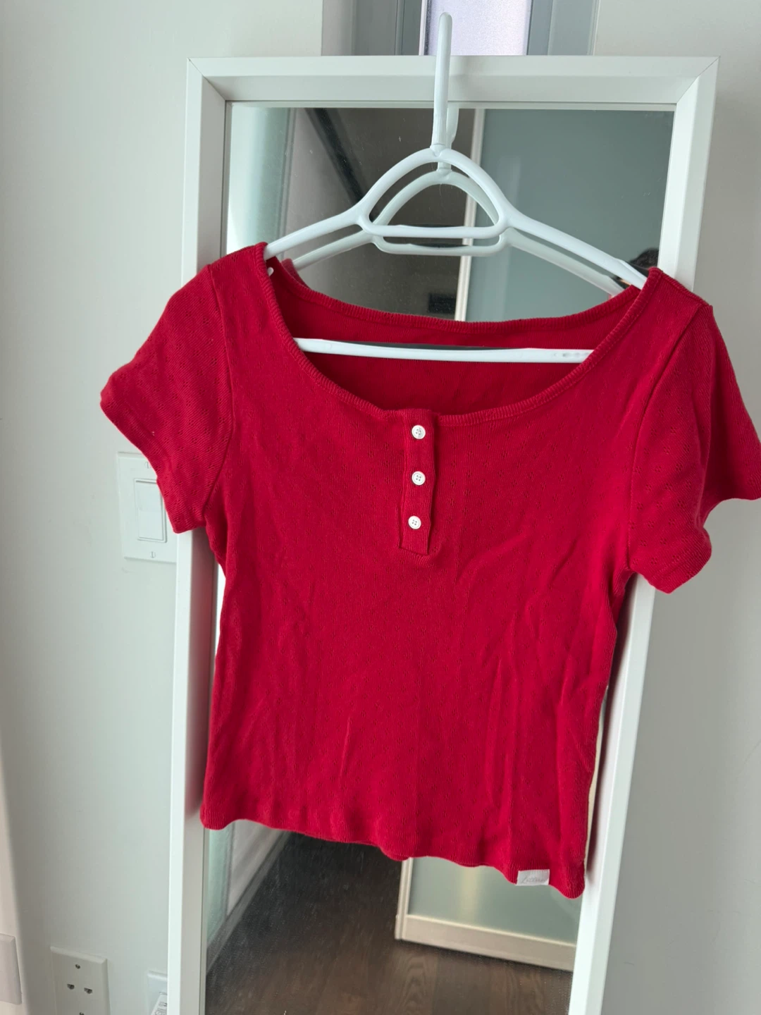 Red Henley Style Top - photo 3