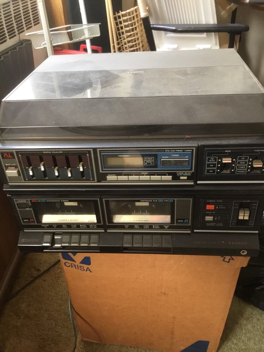 Two Stereo / Record player/ Tape Deck combo