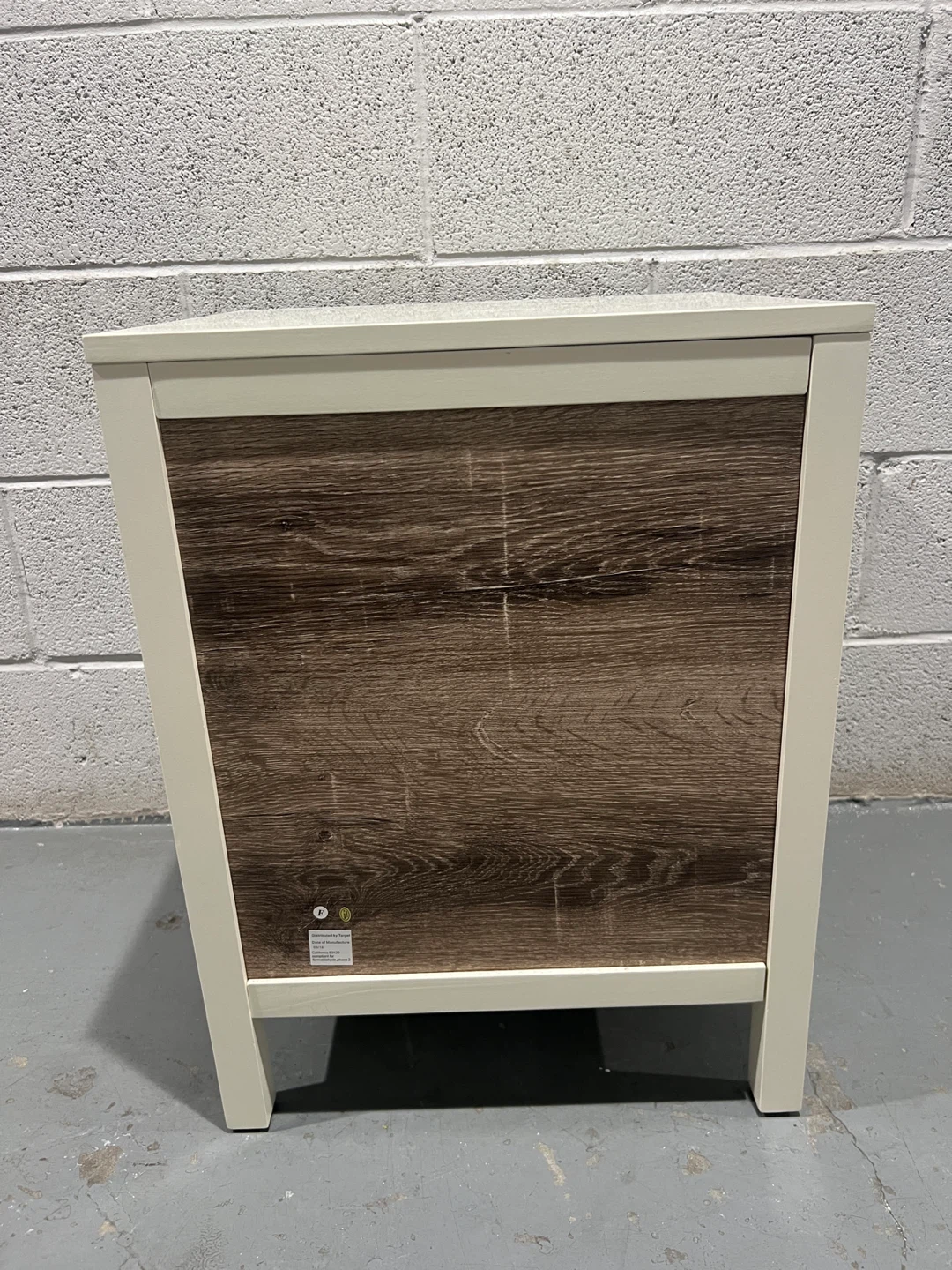 White Nightstand with Drawer and Shelf - photo 5
