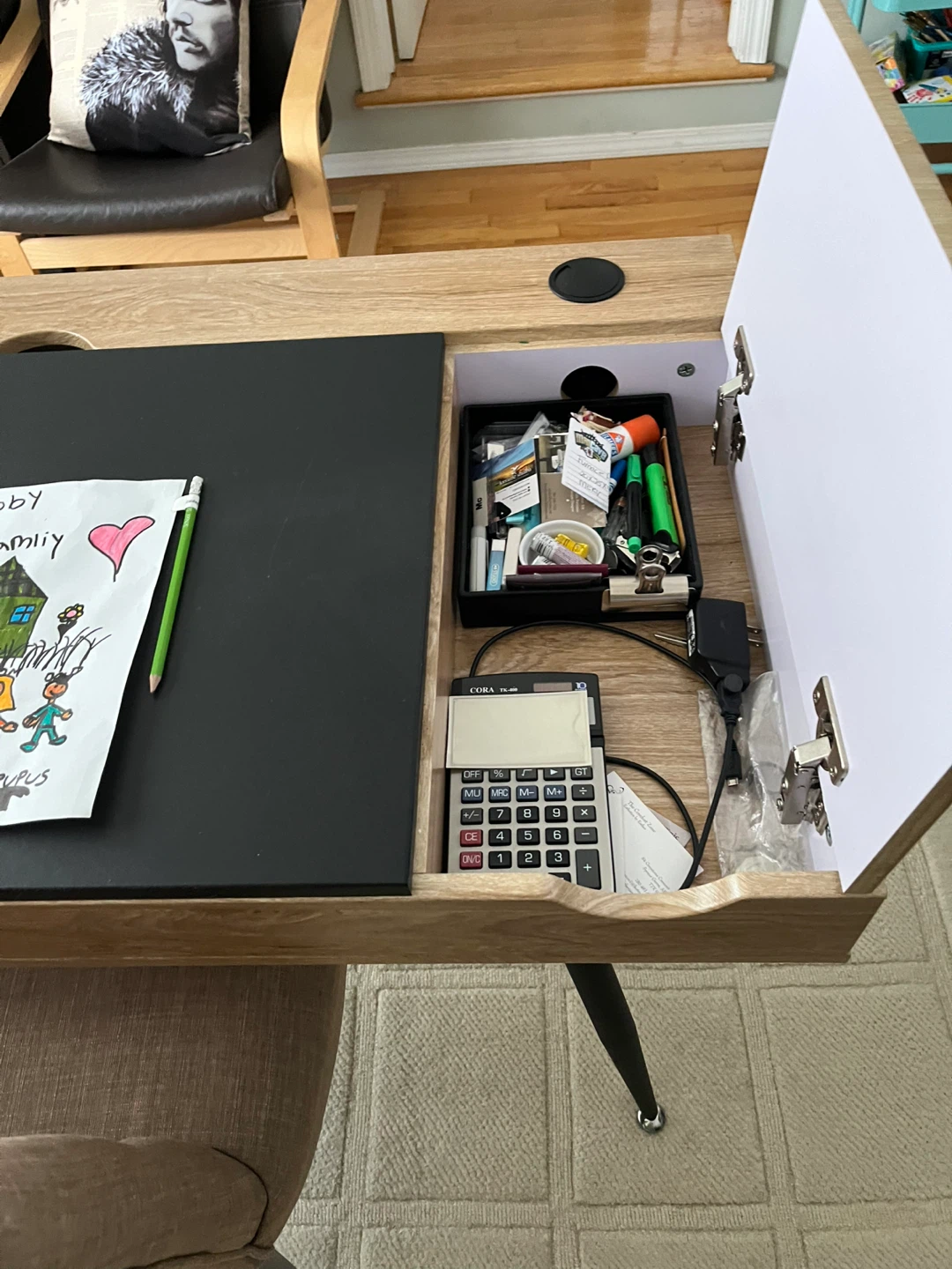 Modern Wood Desk with Hidden Storage - photo 2