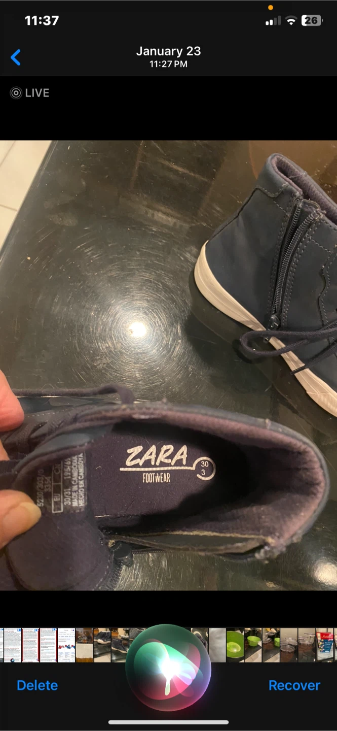 Zara Footwear Navy Blue High-Top Sneakers