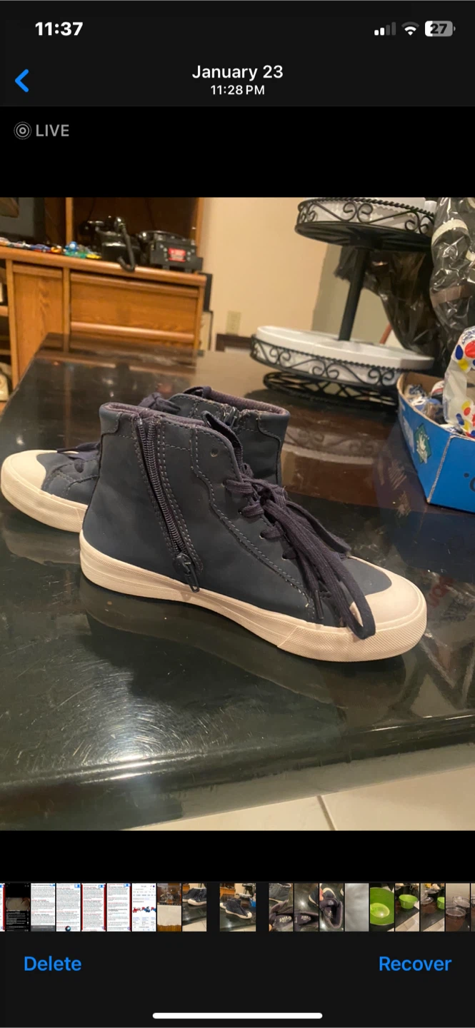Zara Footwear Navy Blue High-Top Sneakers - photo 3