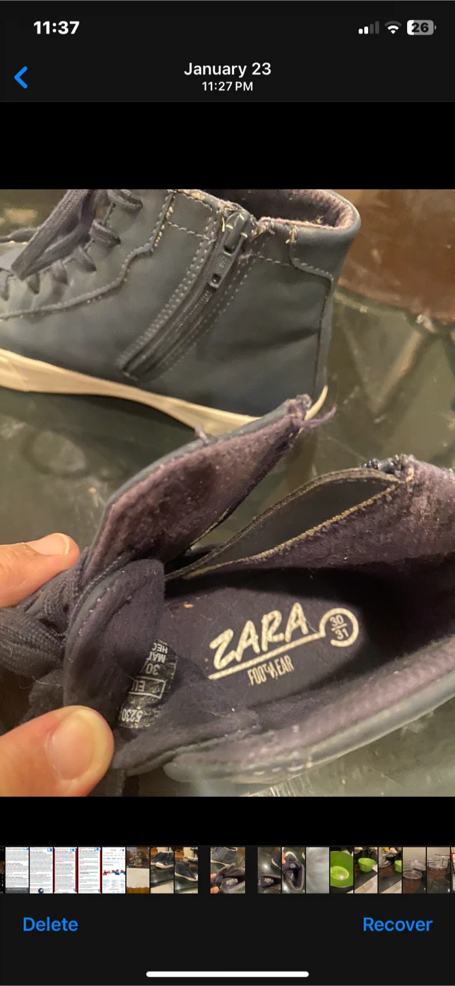 Zara Footwear Navy Blue High-Top Sneakers - photo 2