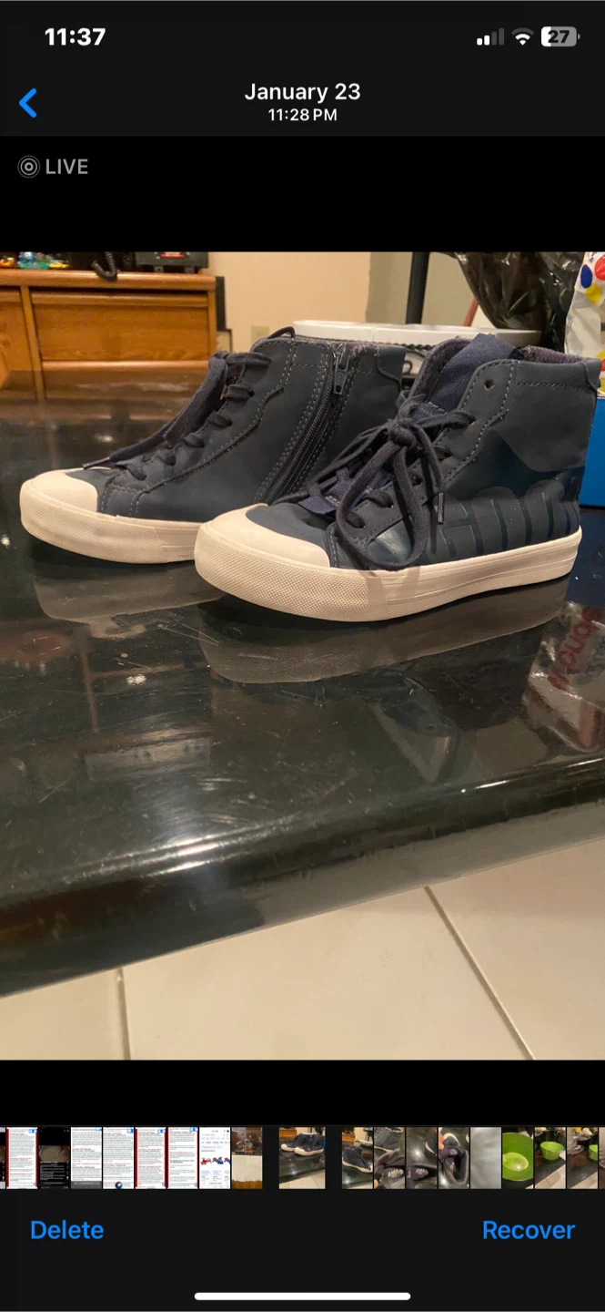 Zara Footwear Navy Blue High-Top Sneakers - photo 4