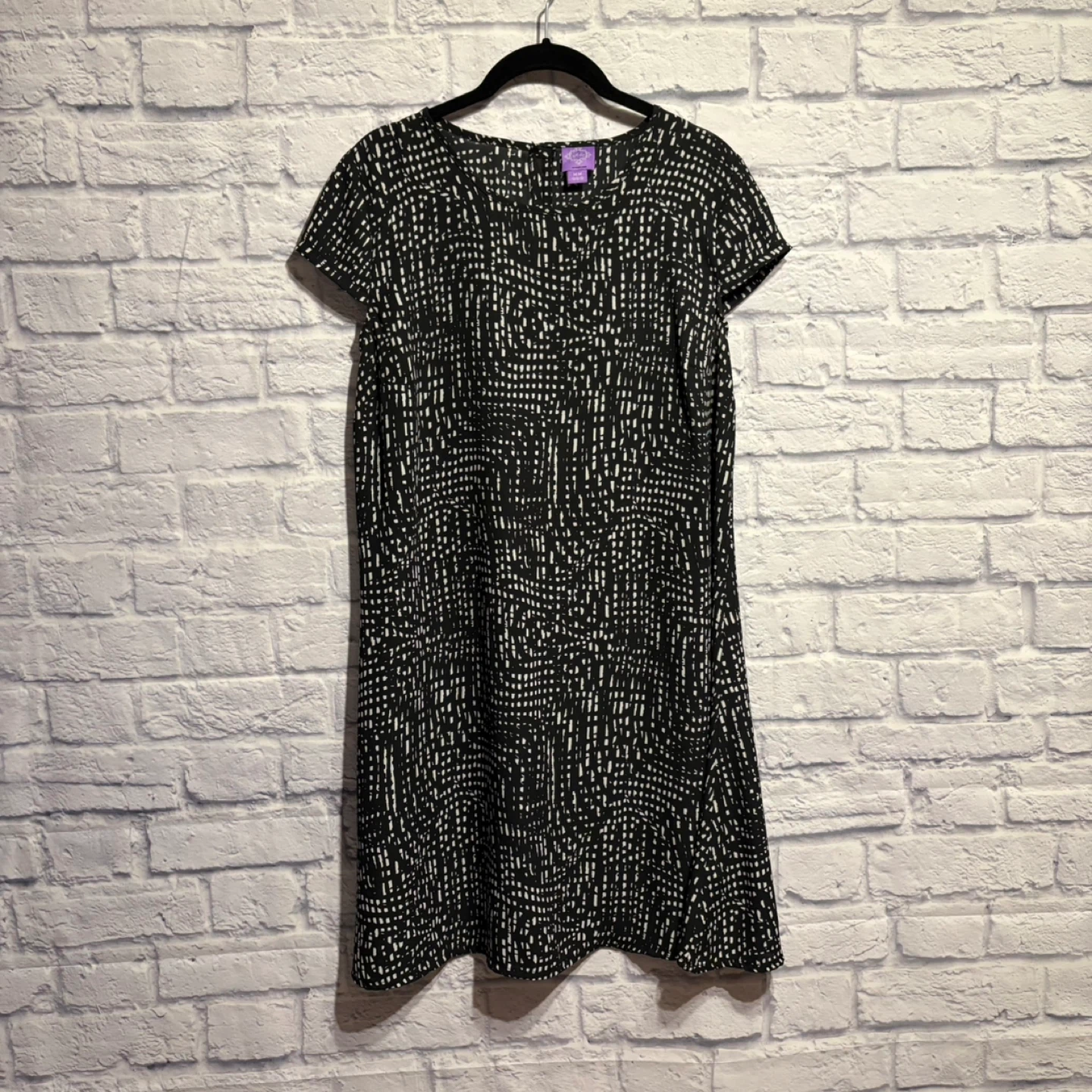 Jolie Dress - Black/White Geometric Dress - M/M