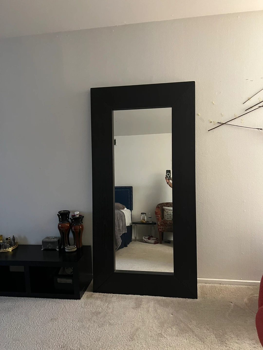 Large Black Framed Floor Mirror