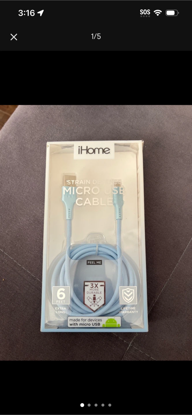iHome USB to Micro USB Cable - 6ft