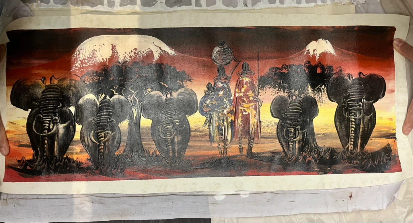 African Maasai warriors Art Painting - photo 2