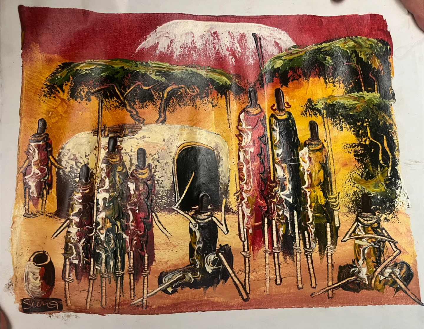 African Maasai warriors Art Painting - photo 3