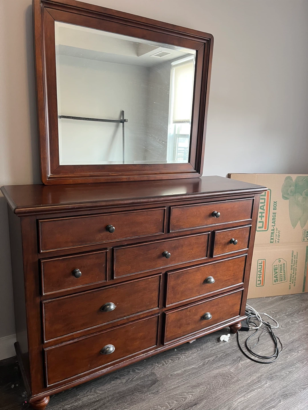 Wooden Dresser with Mirror - photo 2