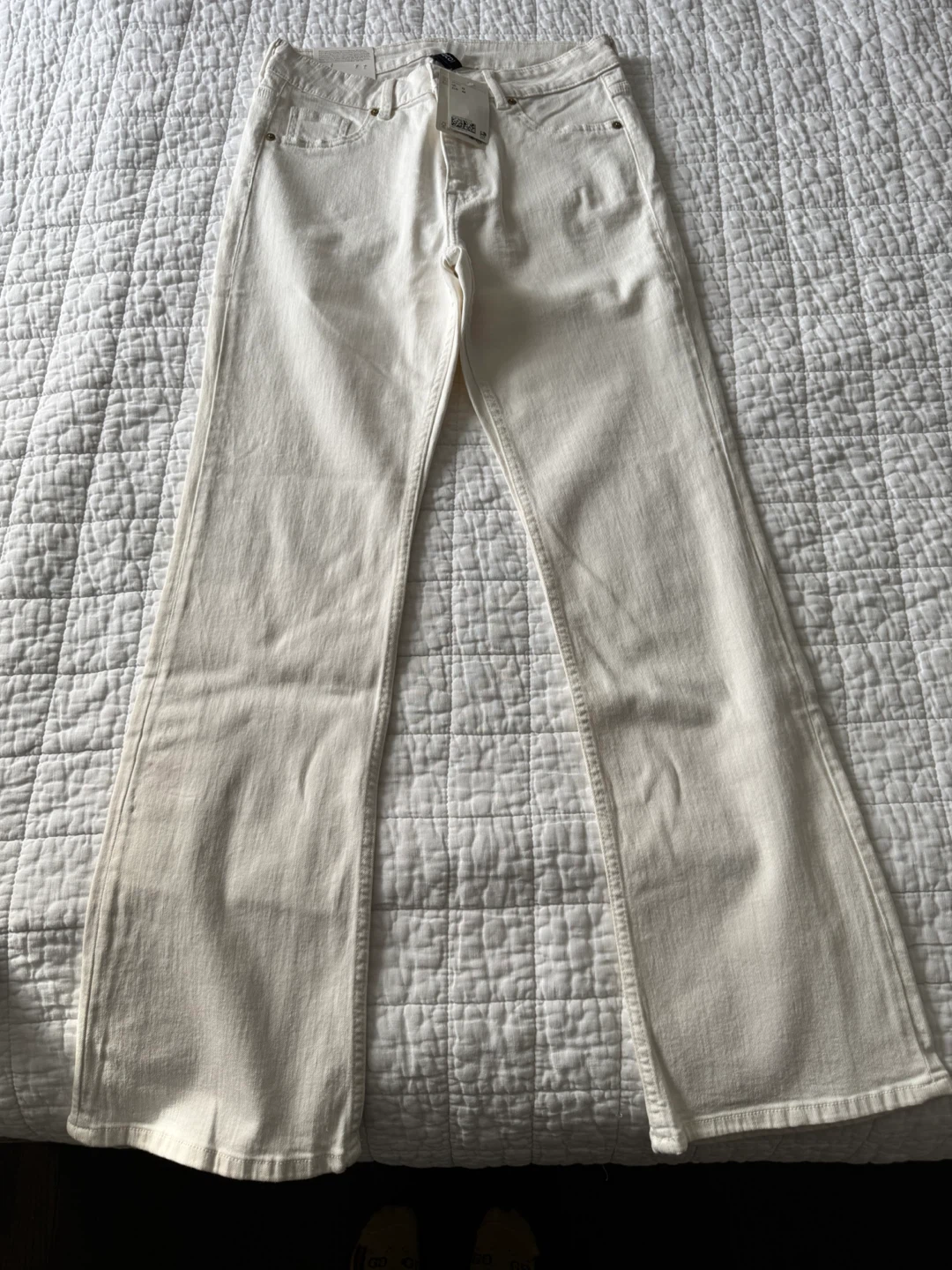 H&M Divided Flare Jeans (Light Wash Size 10 & Cream Size 12)