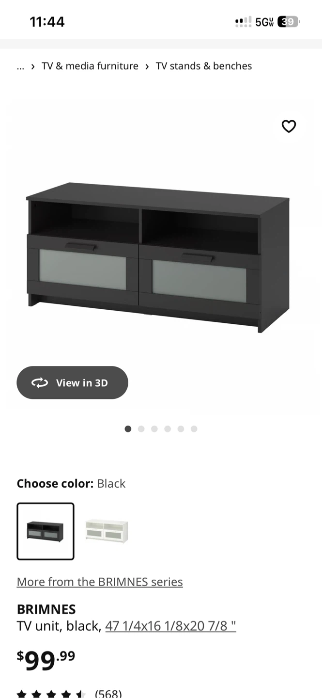 IKEA BRIMNES TV Unit - Black - photo 3