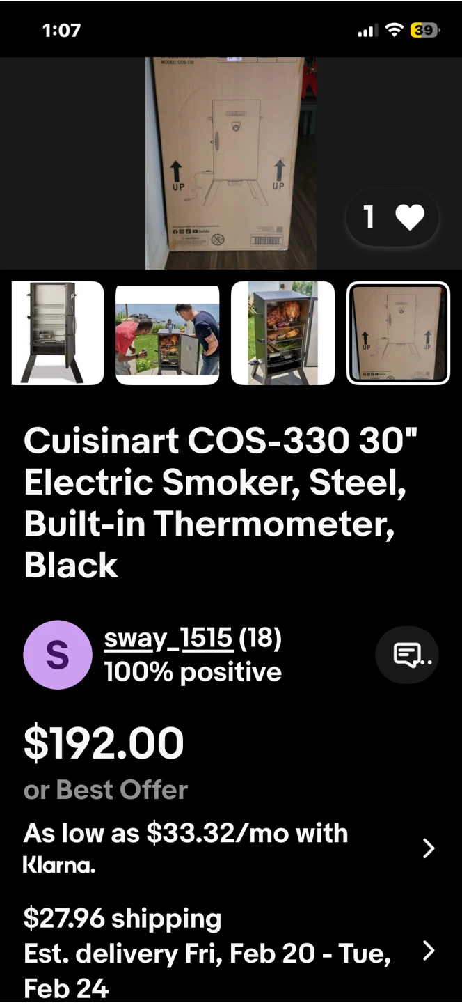 Cuisinart COS-330 30" Electric Smoker, Black