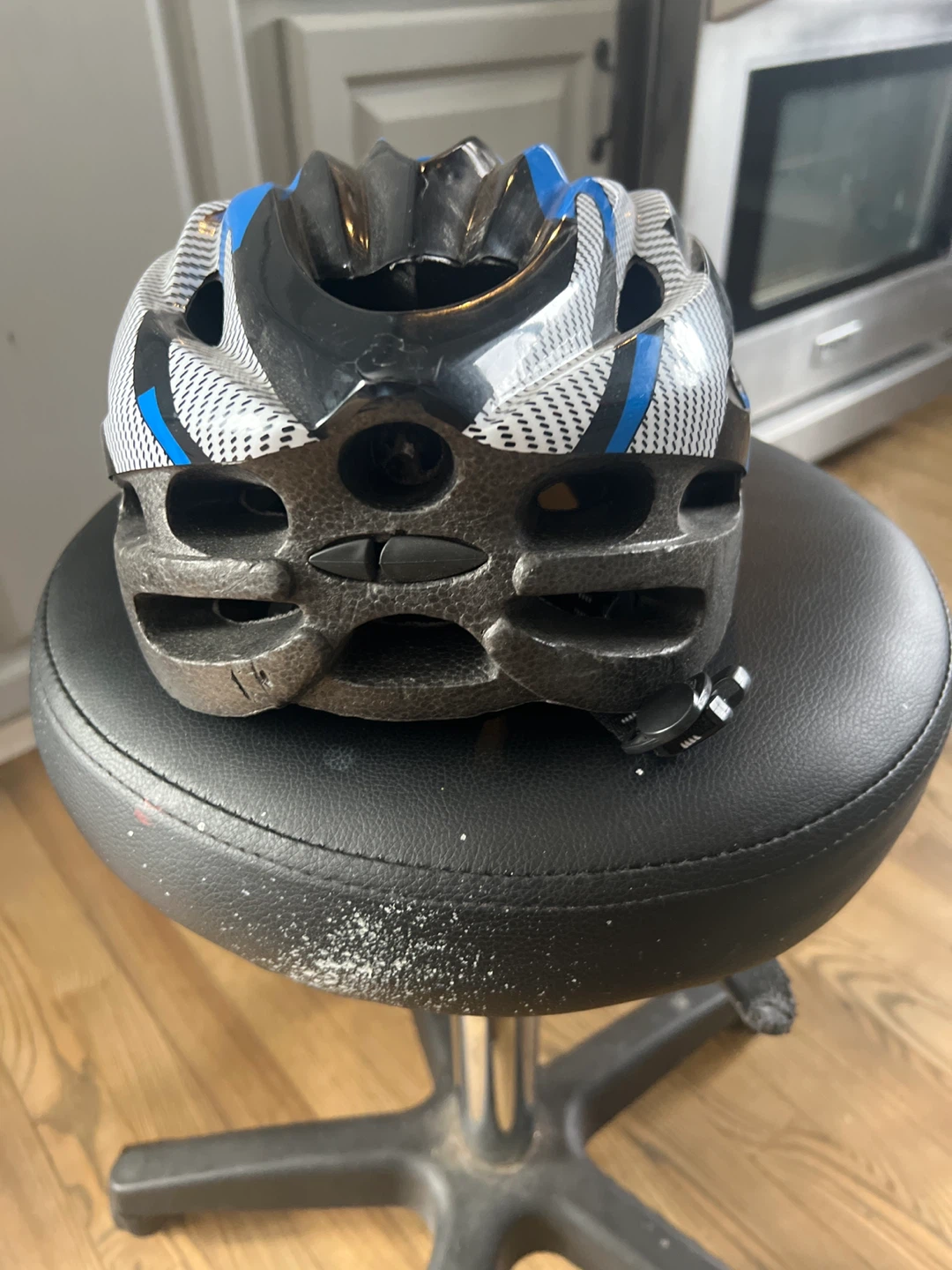 Black and Blue Bicycle Helmet with Elbow and Knee Pads - photo 4