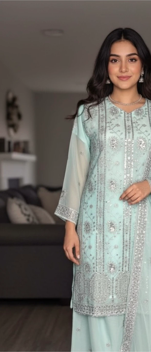 Pakistani Chiffon Dress - photo 2