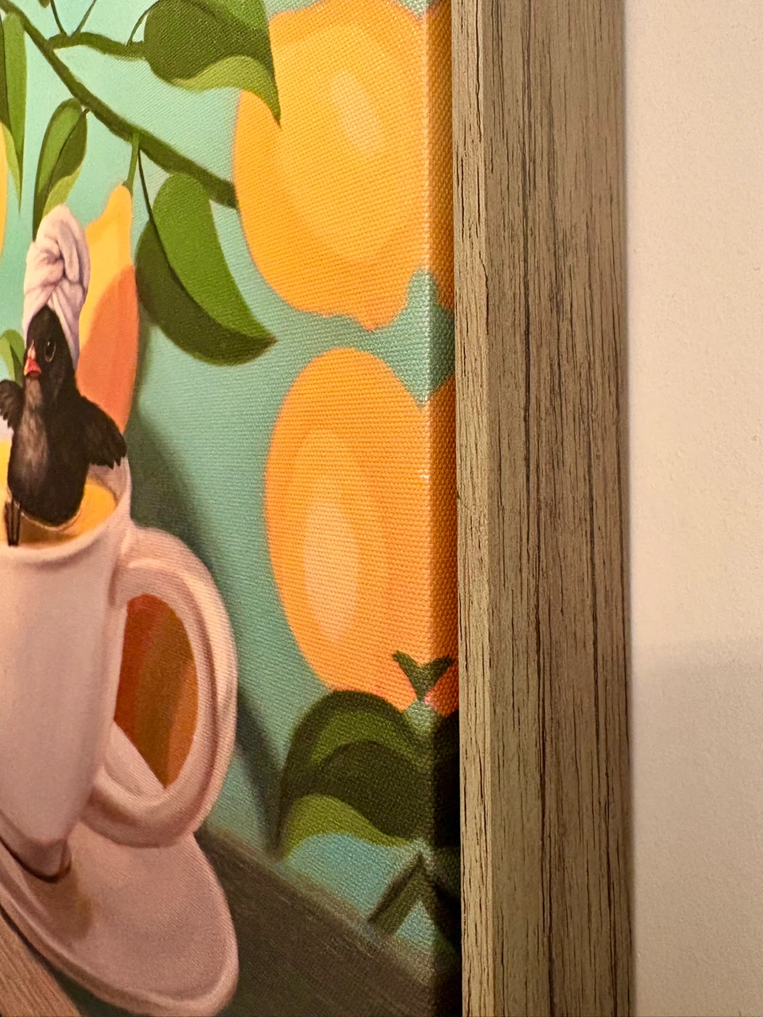 Bird Bathing Lemon Tea Framed wall art - photo 3