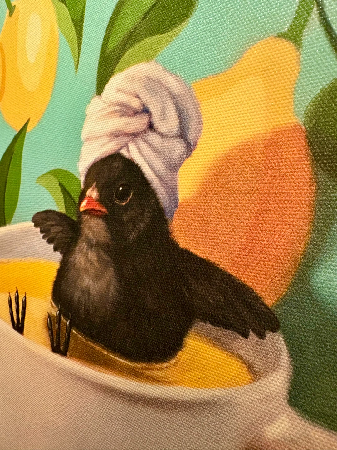 Bird Bathing Lemon Tea Framed wall art - photo 2