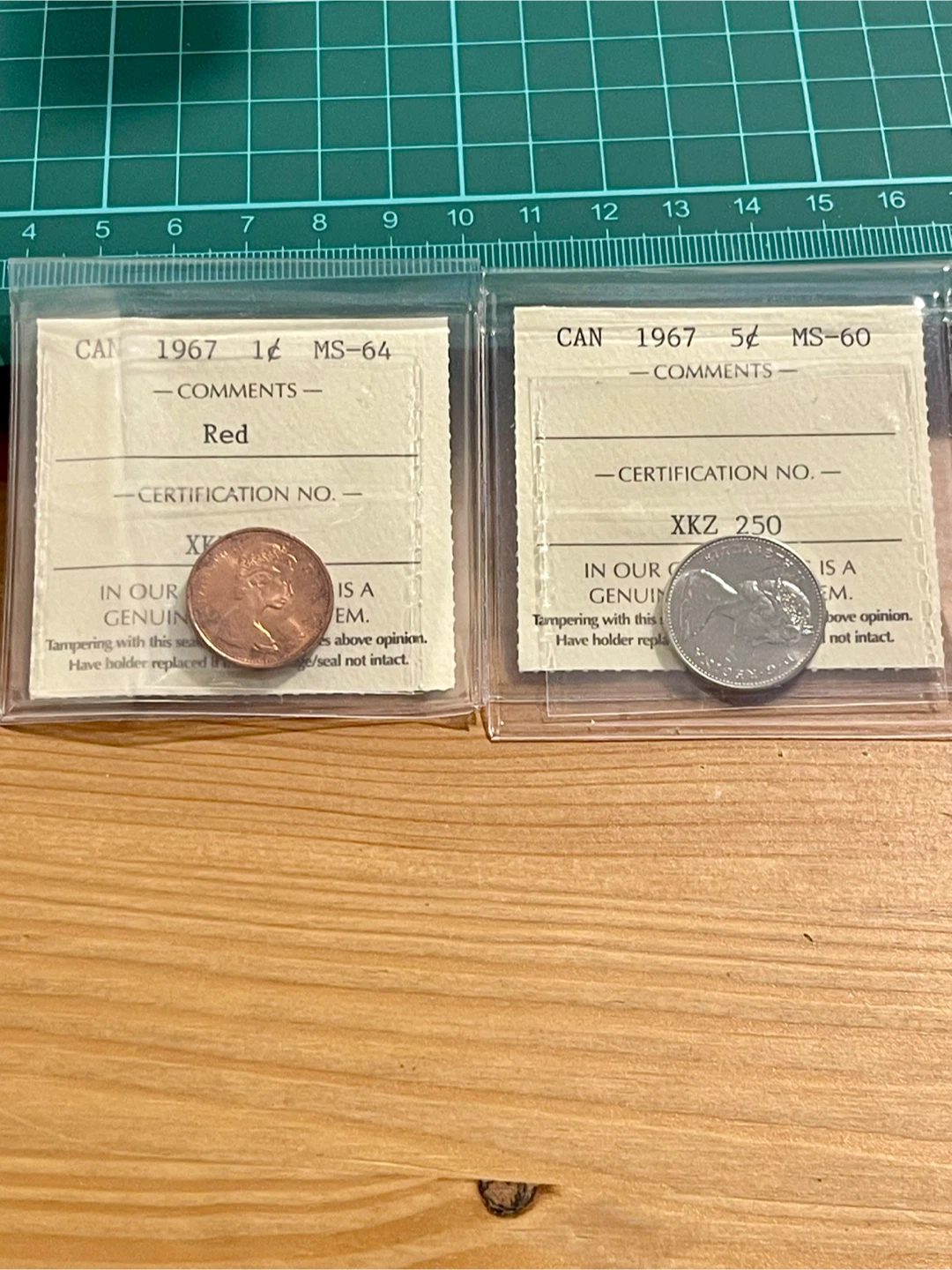 1967 Canadian Penny and Nickel Set