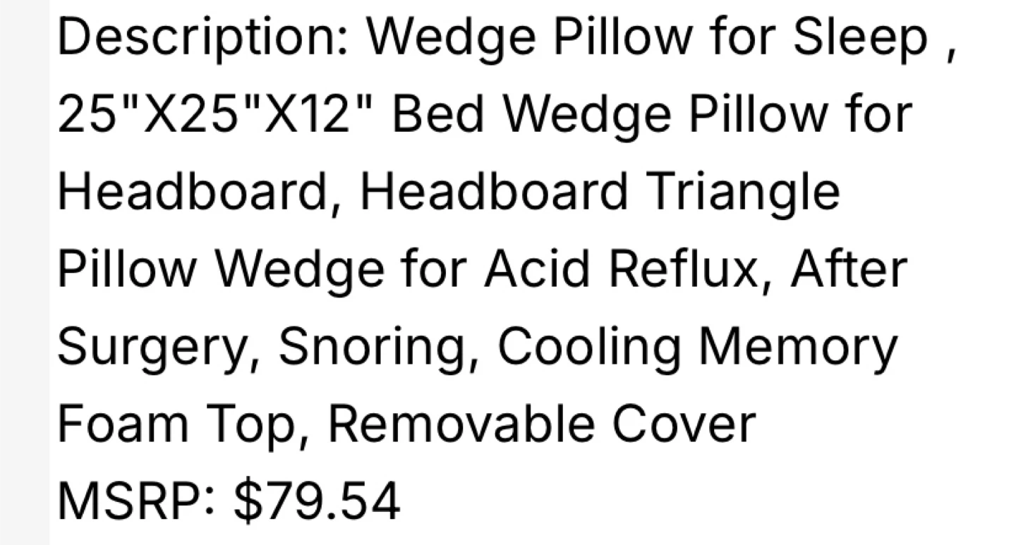 Wedge Pillow for Sleep - 25"x25"x12" - photo 2