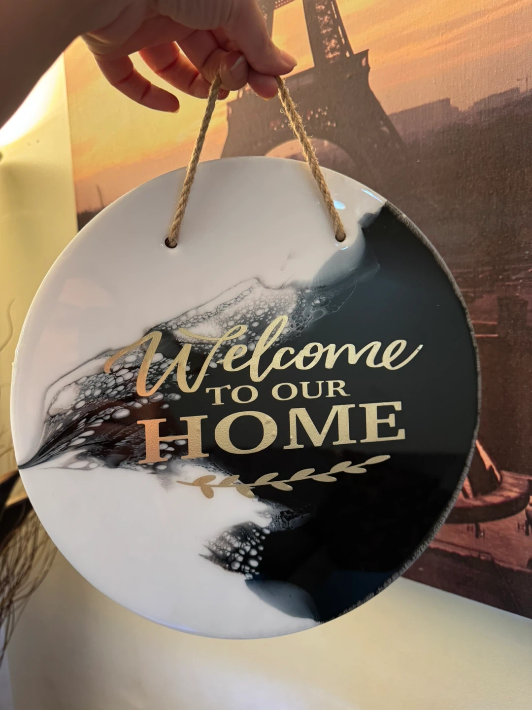 Welcome to Our Home Round Hanging Sign - photo 2