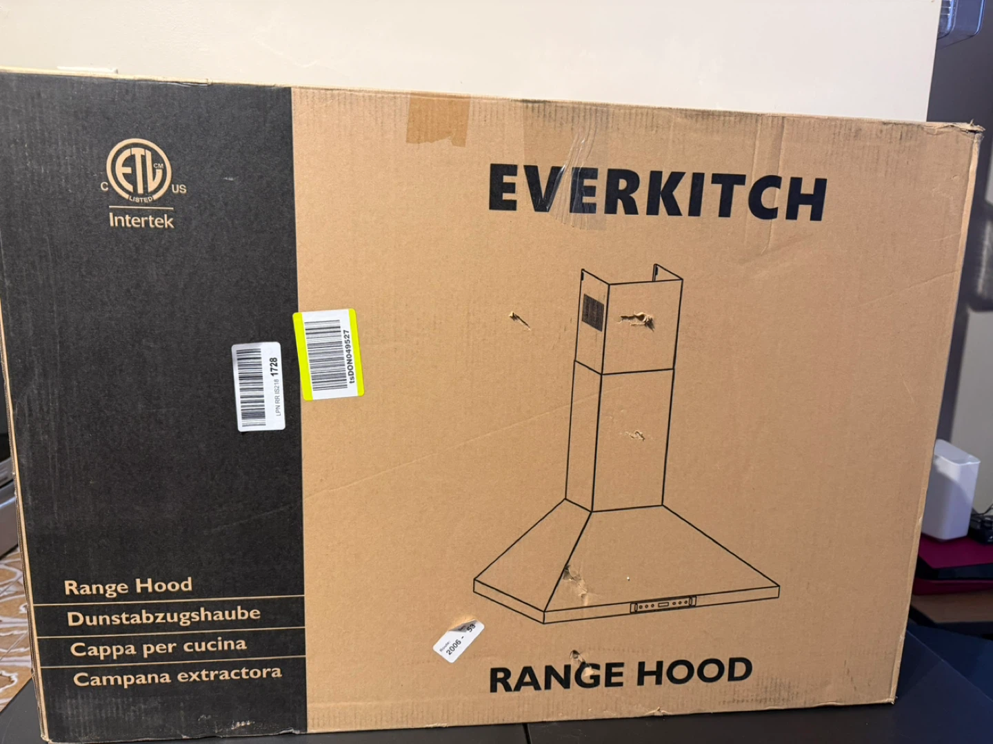 EVERKITCH Range Hood-New!