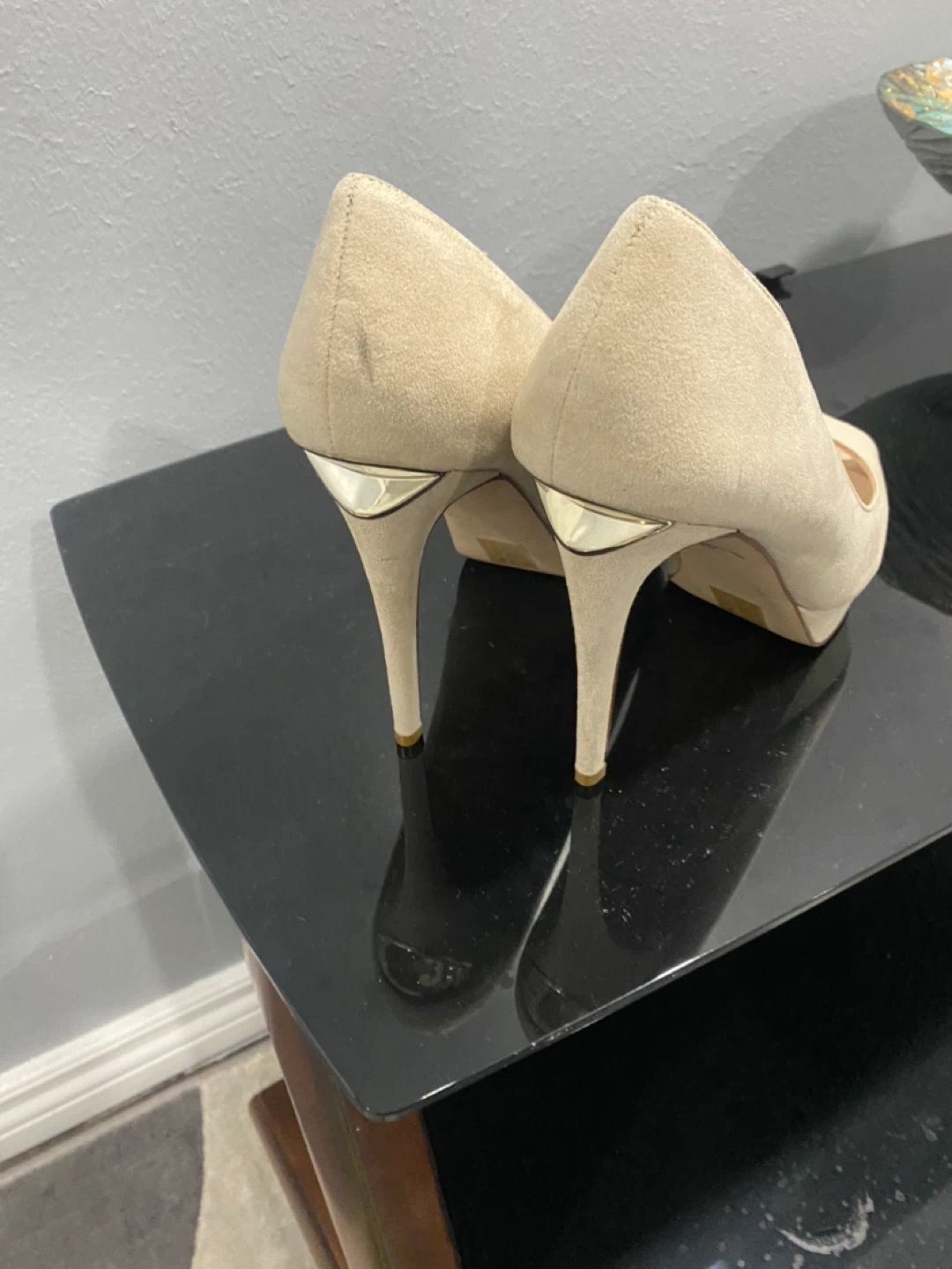 ALDO Women's Peep-Toe Heels - Beige Suede - photo 3