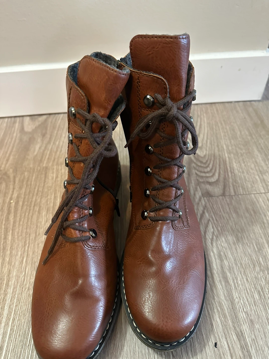 Rieker Women's Brown Lace-Up Boots - Size 40