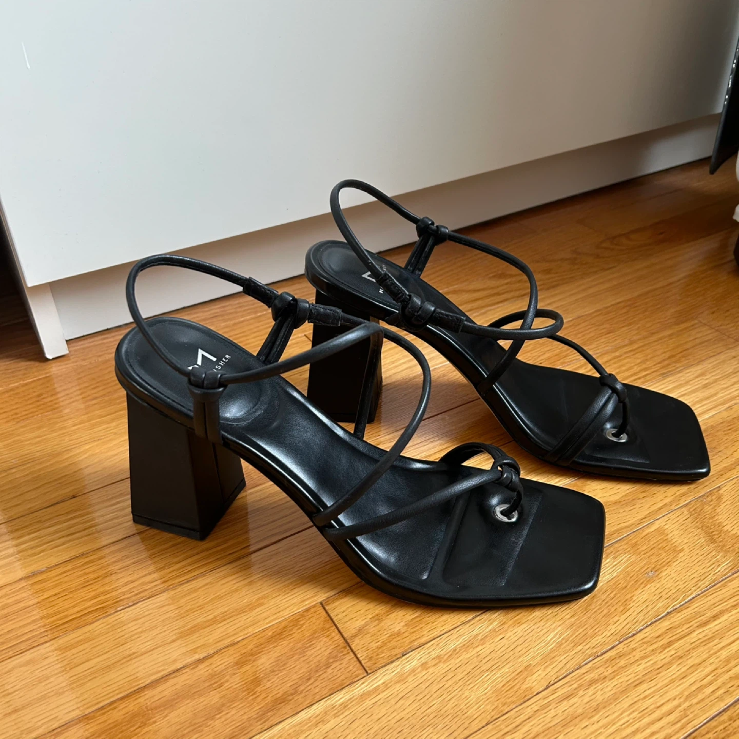 Marc Fisher Black Strappy Block Heel Sandals - photo 4
