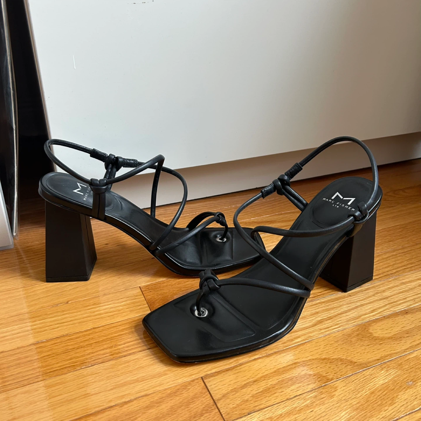 Marc Fisher Black Strappy Block Heel Sandals - photo 2