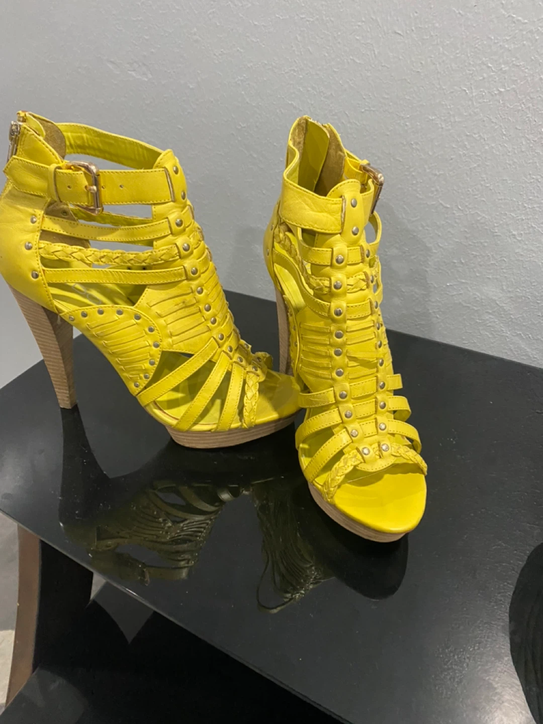 Yellow Gladiator Heels Aldo’s