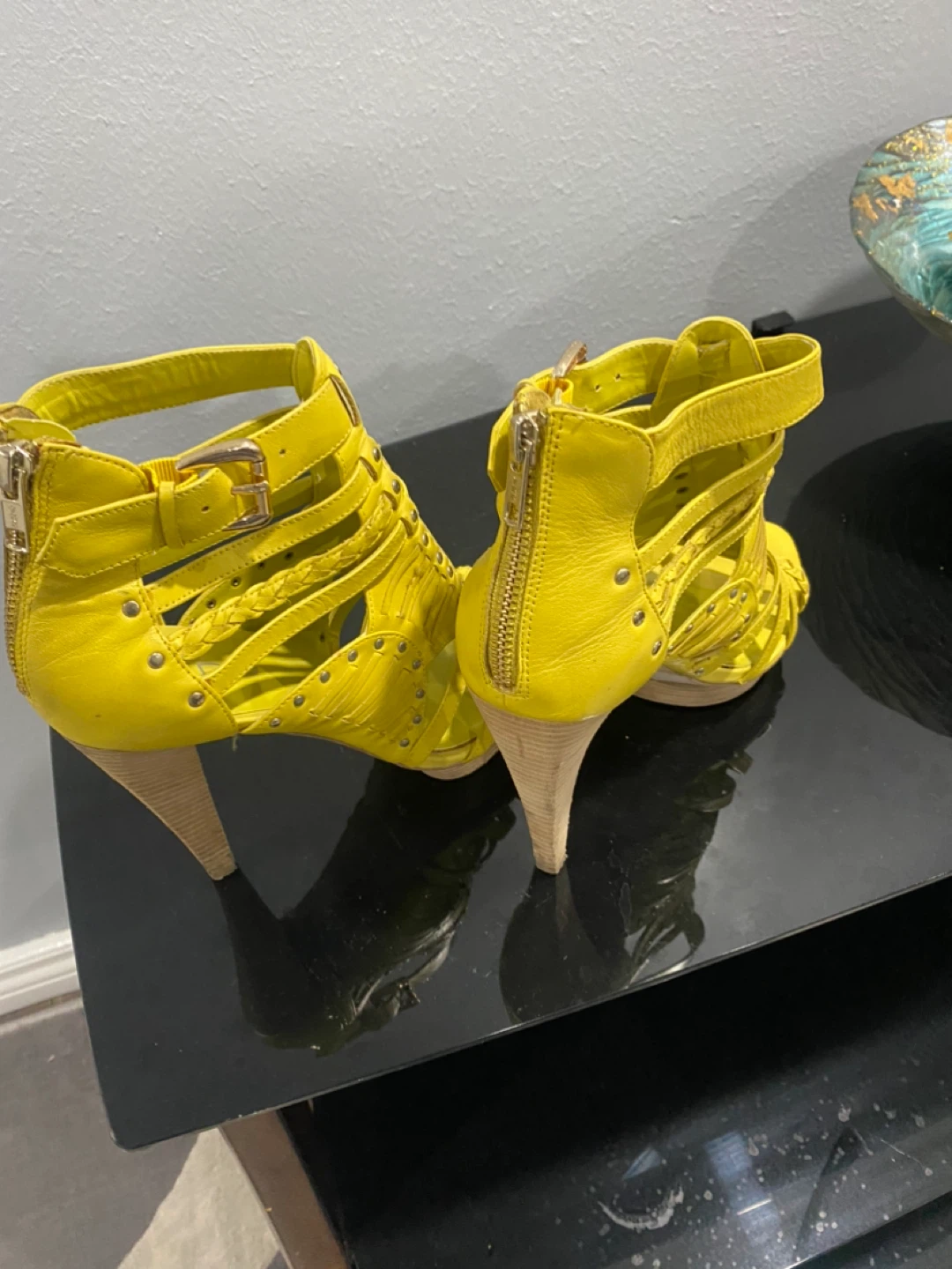 Yellow Gladiator Heels Aldo’s - photo 2