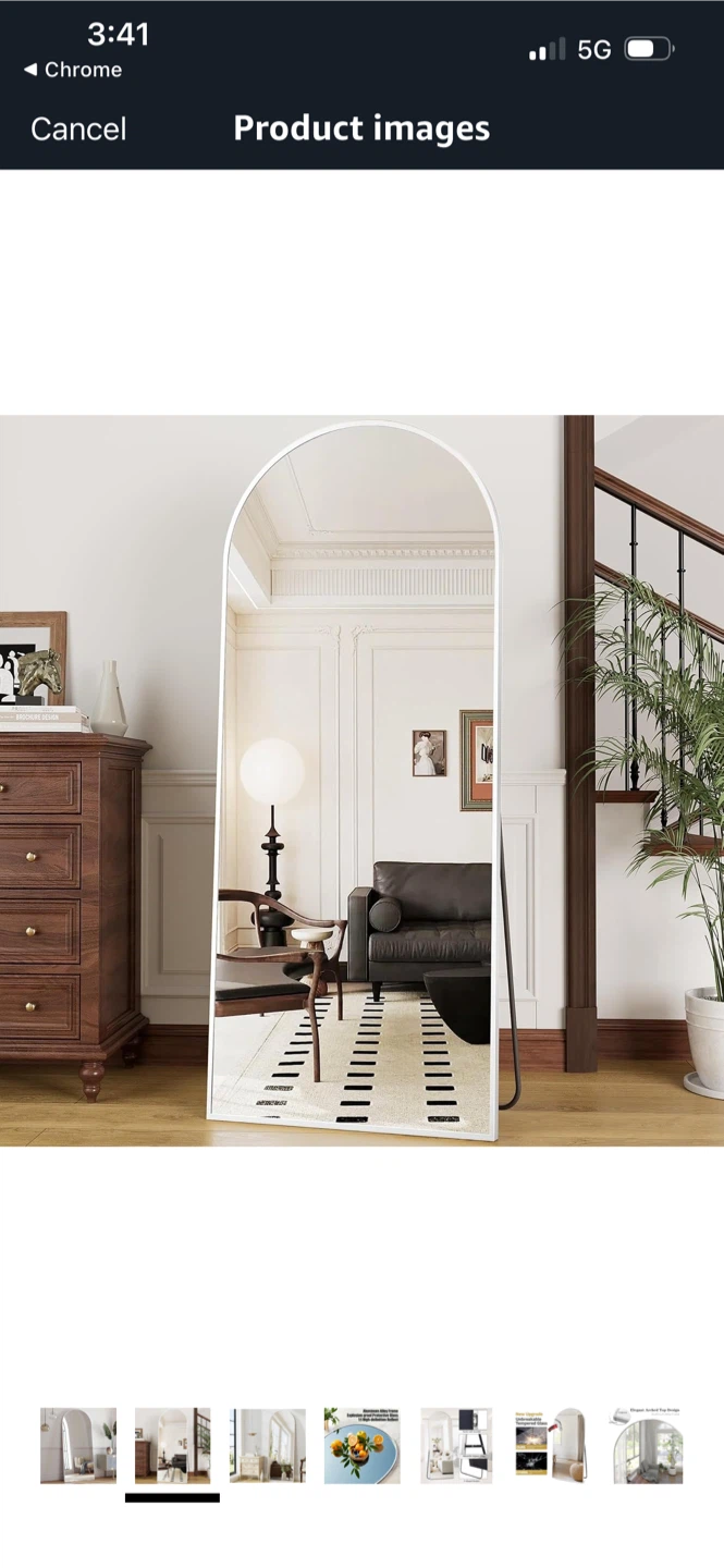 Arched Full Length Mirror 65”X29” - photo 3