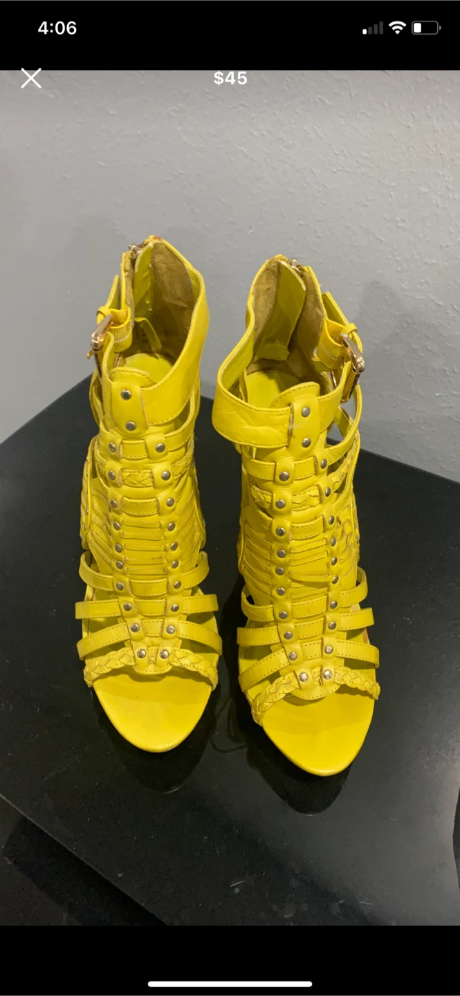 Yellow Gladiator Heels Aldo’s - photo 3