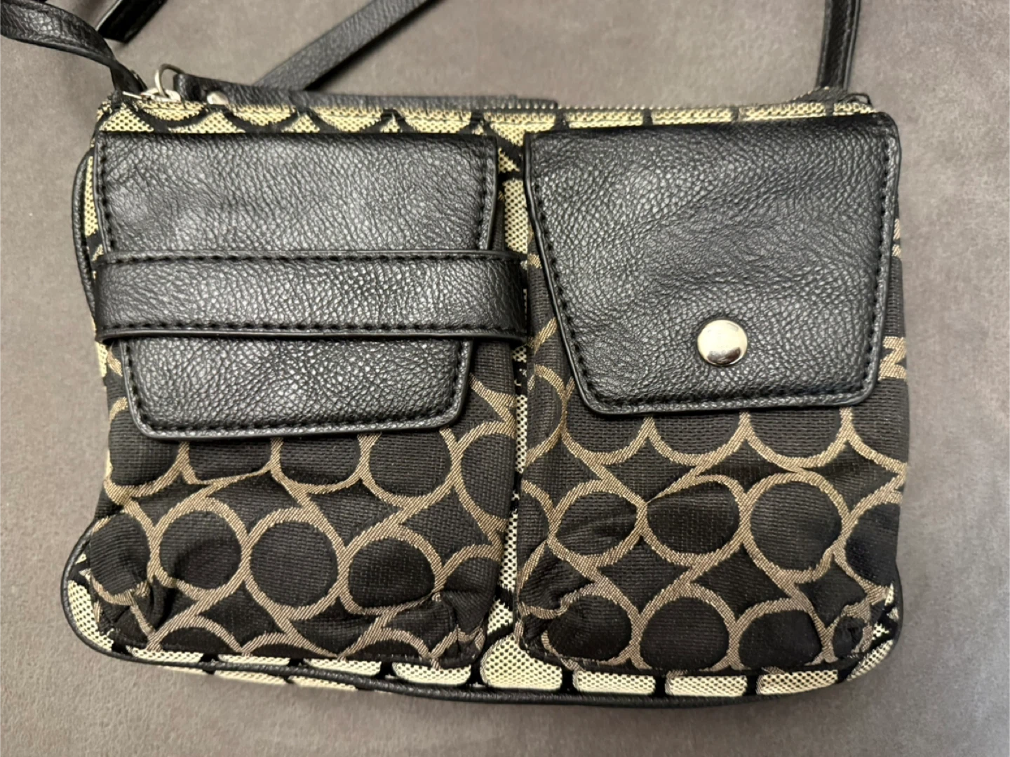 Nine West Black & Tan Circle Pattern Crossbody Bag - photo 2