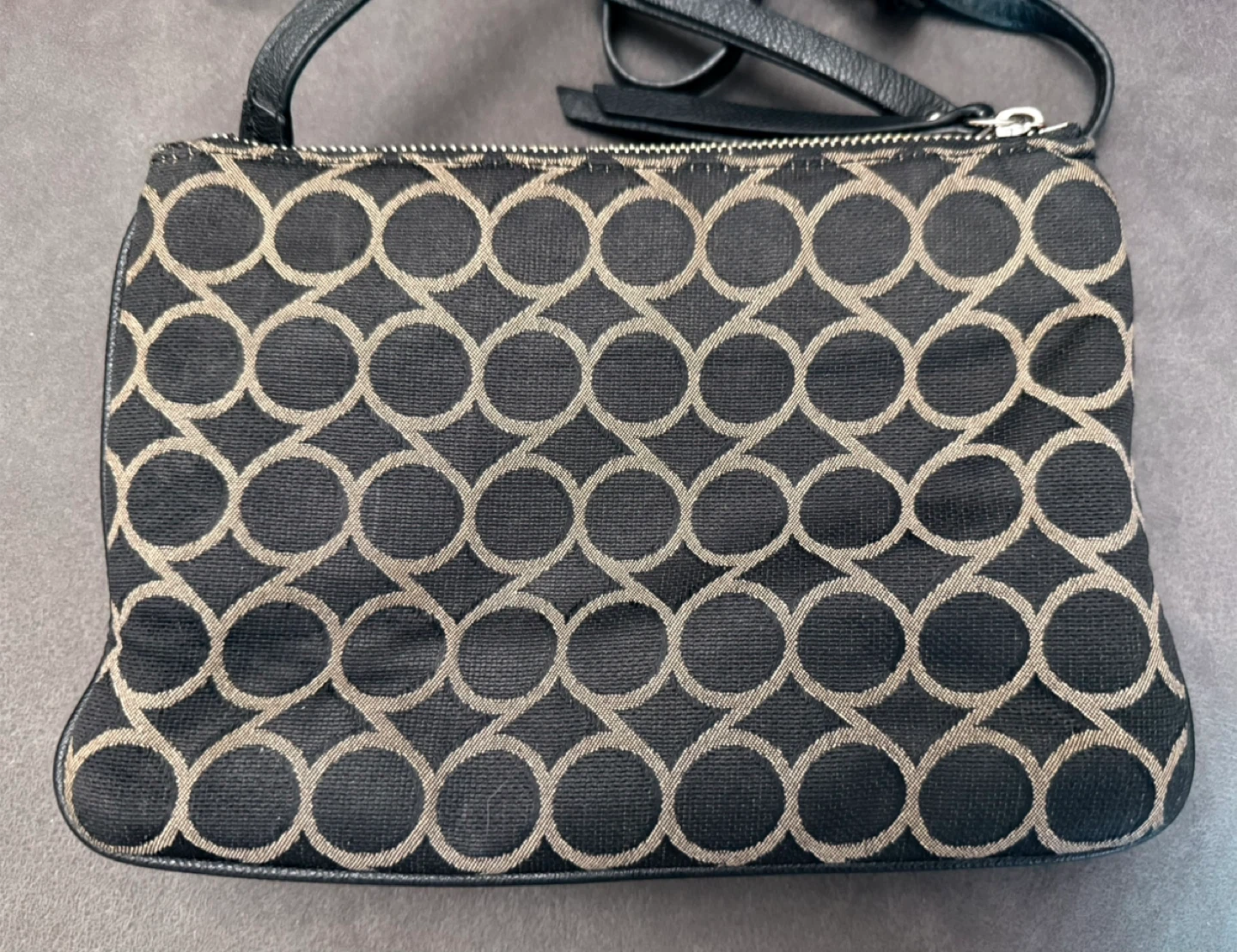 Nine West Black & Tan Circle Pattern Crossbody Bag - photo 5