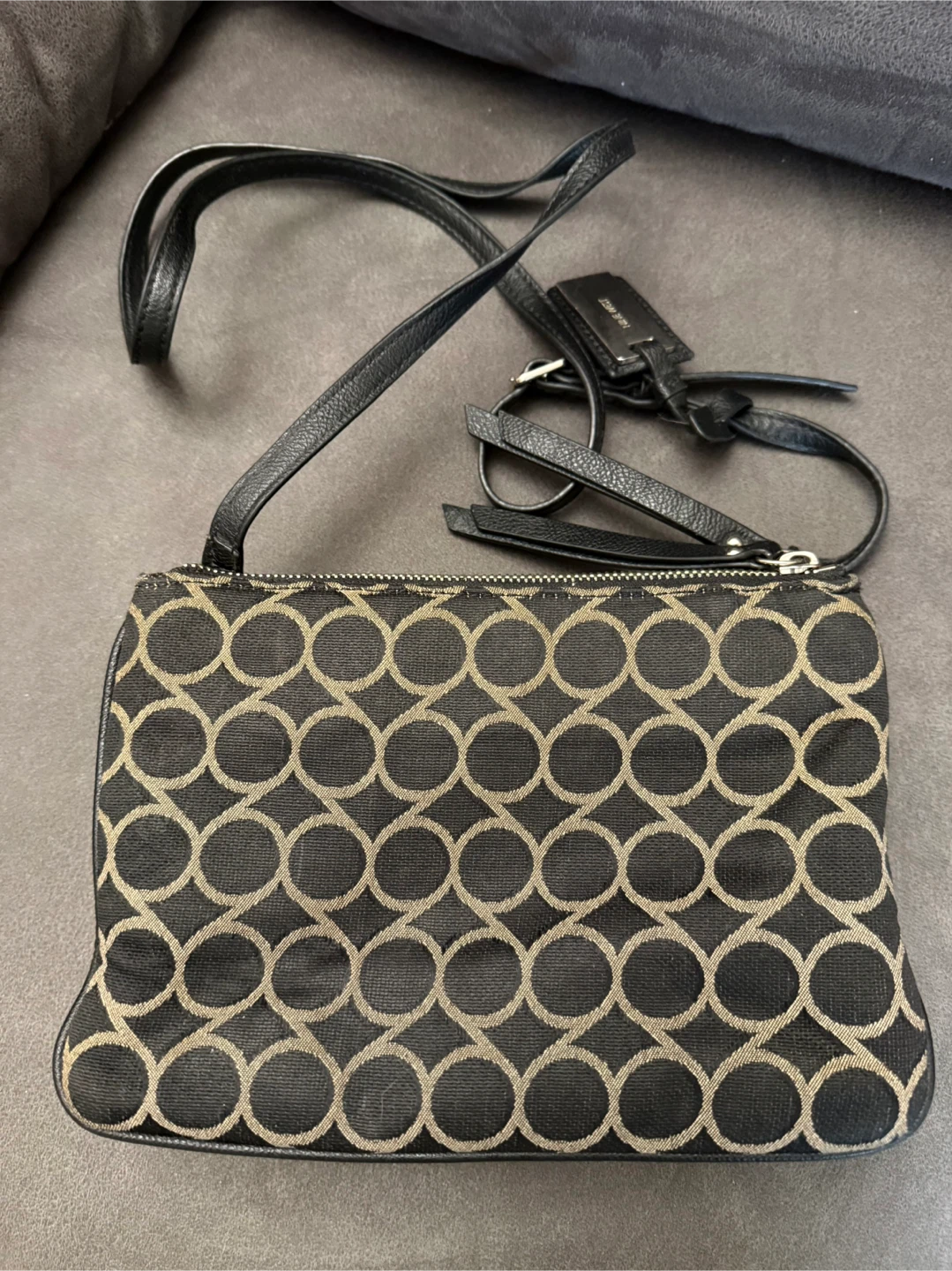 Nine West Black & Tan Circle Pattern Crossbody Bag - photo 4