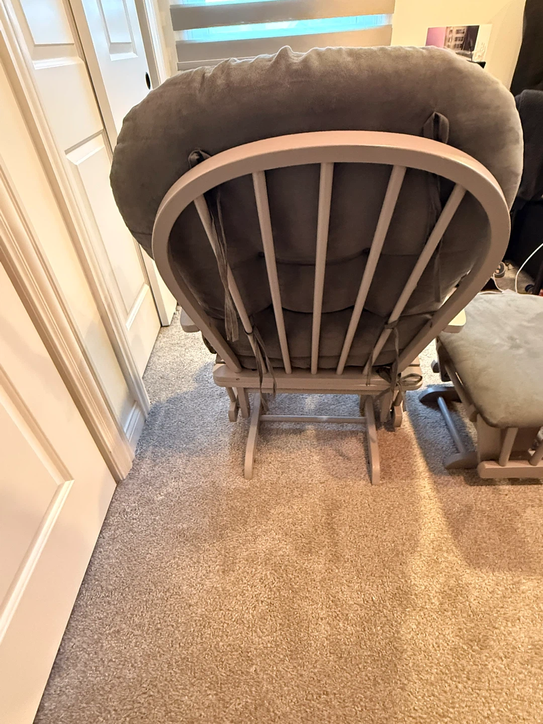 Gray Glider Chair with Ottoman - photo 4