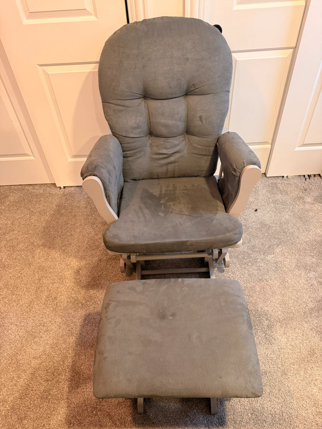 Gray Glider Chair with Ottoman - photo 3