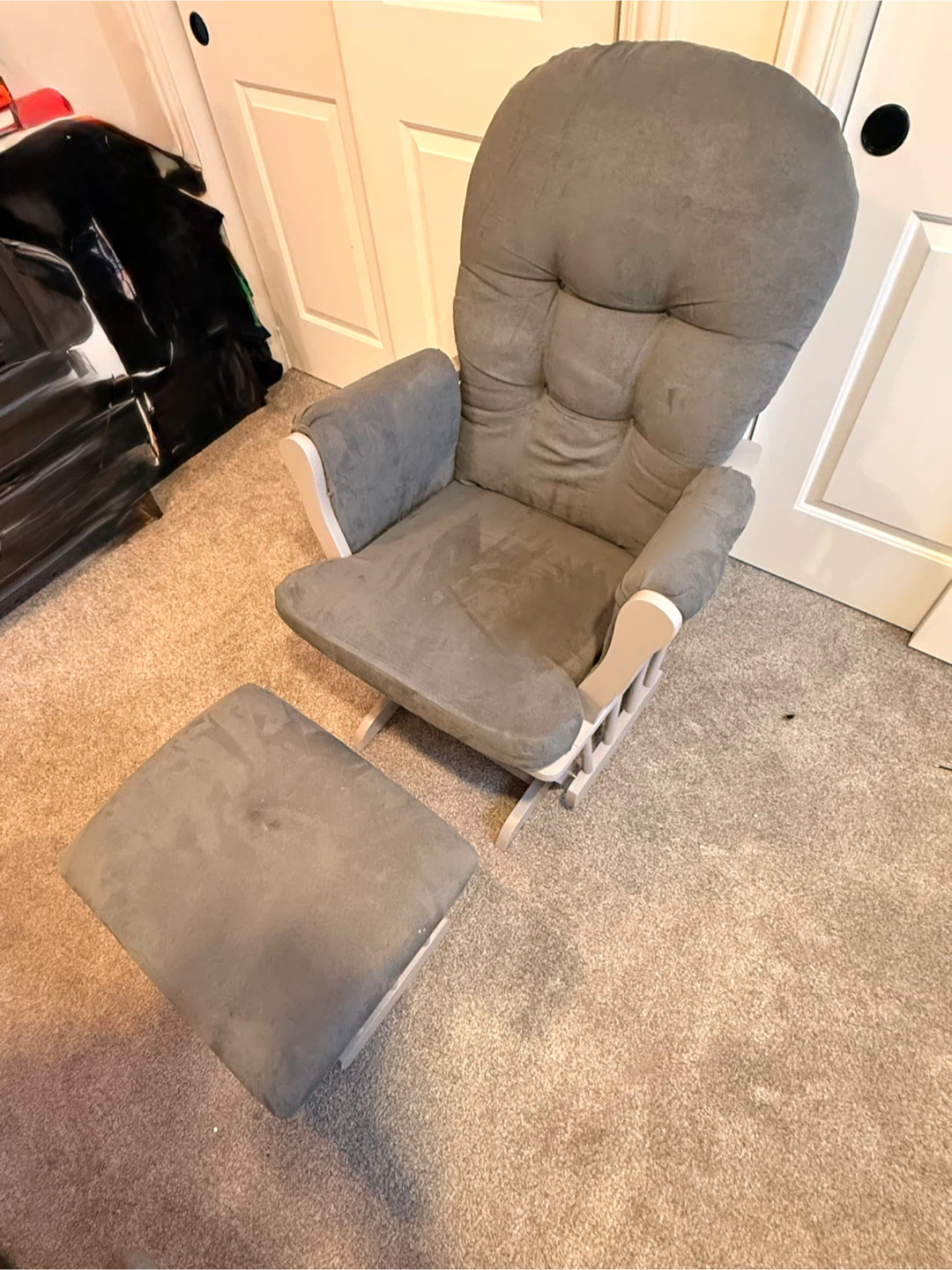 Gray Glider Chair with Ottoman - photo 2